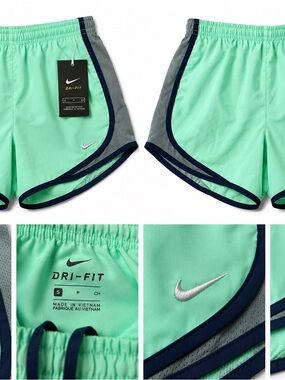 Nike Mint Green and Black Dri-FIT Athletic Shorts